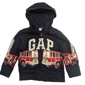 GAP Kids Dark Blue Fire Engine Hoodie 3t